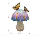 Garden Statue, LG Mushroom w/Butterfly 14"