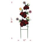 Garden Stake, Metal Ladybugs 30"