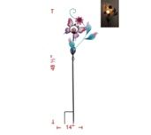 Garden Stake, Solar Butterfly w/Flower 48"