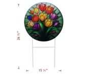 Garden Stake, Round Tulip 27"