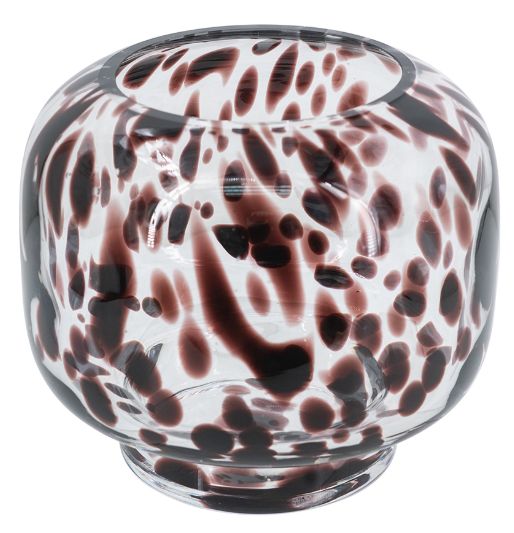 Vase, Dripped Plum on Glass 6"