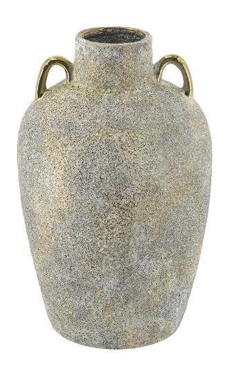 Vase, 11" Ivory w/Gold Overlay