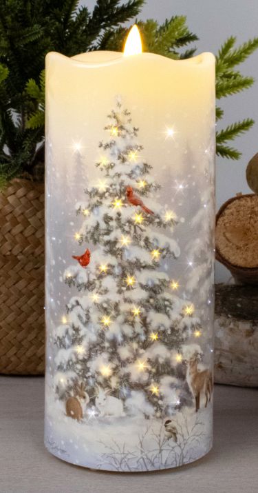 Candle, Woodland Xmas Fiber Optic