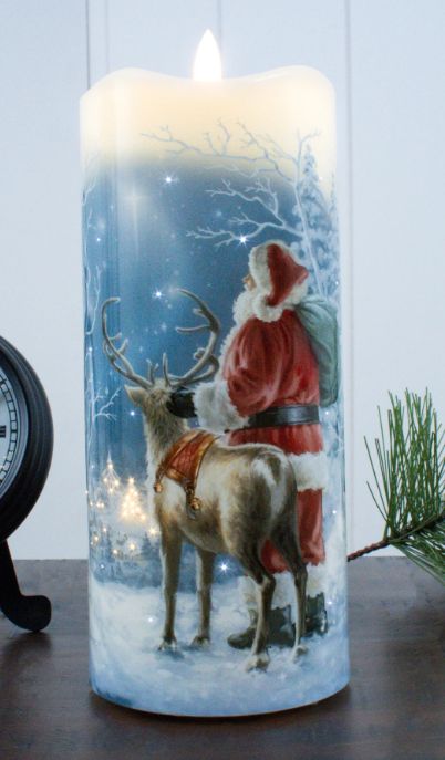 Candle, Starry Night Santa Candle Fiber Optic