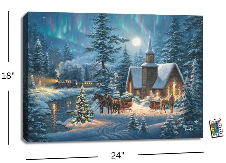LED Canvas, Silent Night 18x24 Backlit w/Remote