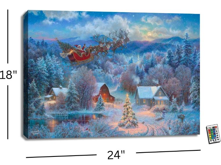 LED Canvas, Night Before Xmas 18x24 Backlit w/Remote