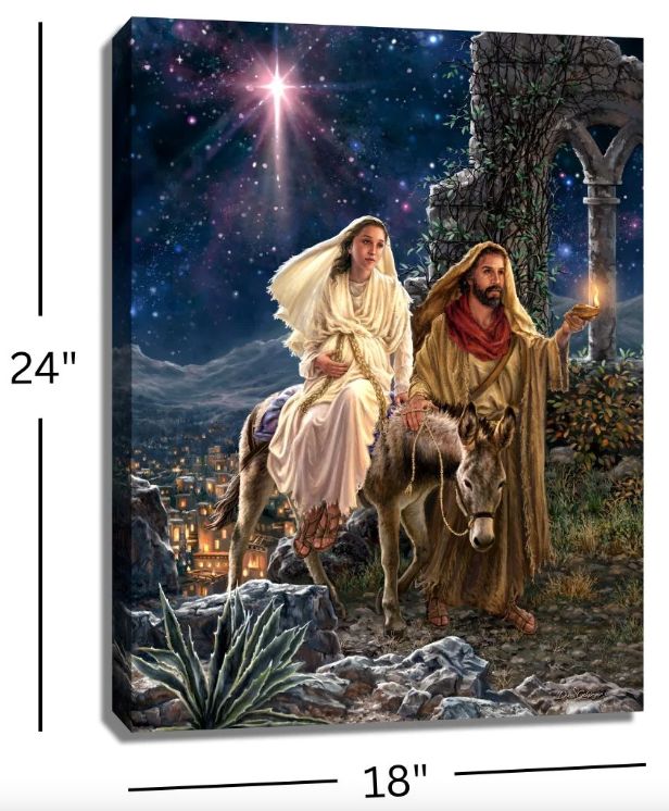 LED Canvas, Journey to Bethlehem 18x24 Backlit w/Remote