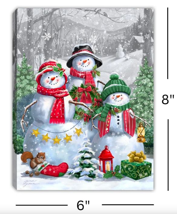 LED Canvas, Snowman Friends Mini