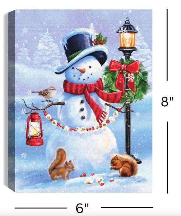 LED Canvas, Merry Snowman Mini