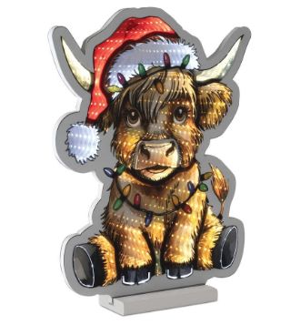 Infinity, Highland Cow w/Santa Hat