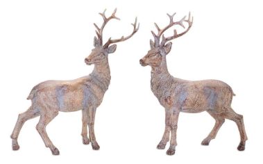 Reindeer, Set/2 Standing Antiq. Gold 8.25"
