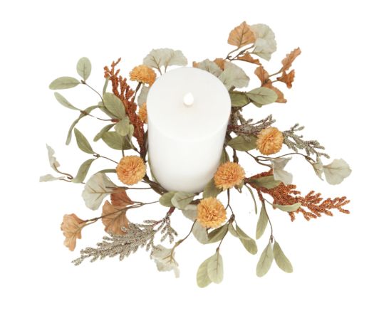 Candle Ring, Orange Pom Pom