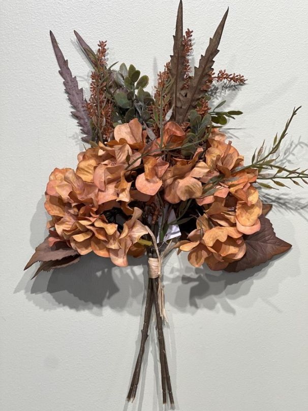 Bundle, 16.5" Tan/Orange Hydrangea Leaves