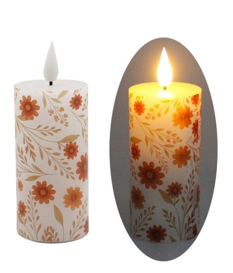 Candle, LED SM Fall Flowers