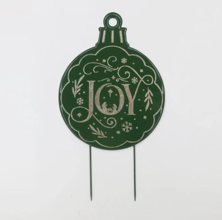 Yard Art, Green Metal JOY 22x40"