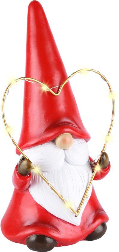 Santagnoom met verlicht hart (LED)
