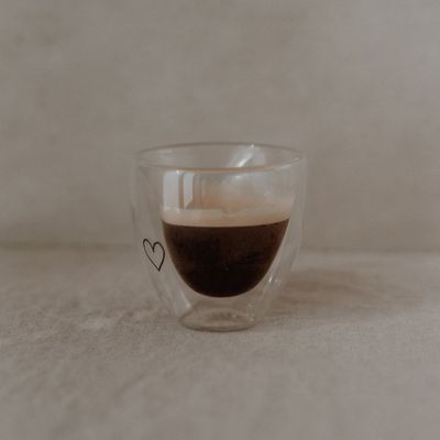 Dubbelwandig glas in hartvorm