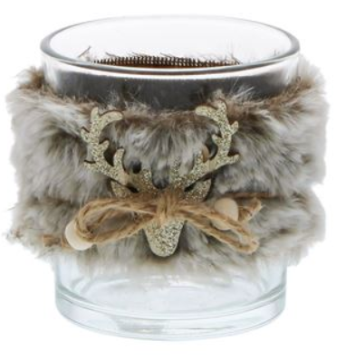 Theelichthouder met een winterse toets