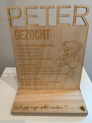 Tekstbord : "Peter gezocht"