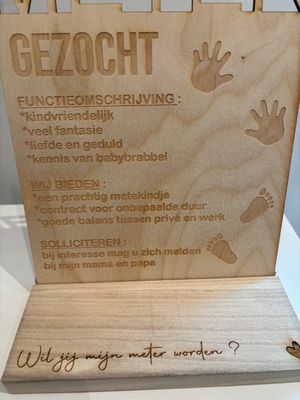 Tekstbord : "meter gezocht"