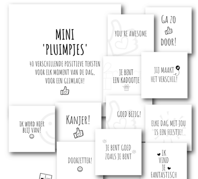 Mini Pluimpjes - 40 complimentenkaartjes