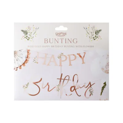 Slinger : "Happy birthday" met bloemen