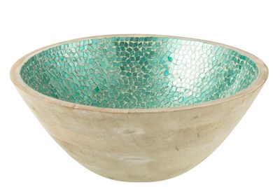 Kom (L) : Mozaiek - Mango Hout