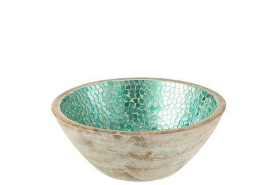 Kom (M) : Mozaiek - Mango Hout