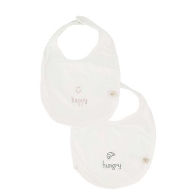 Set slabbetjes : 'happy' &amp; 'hungry'