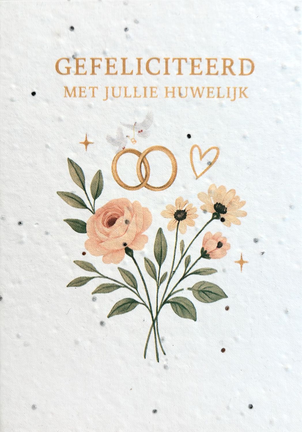 Wenskaart op groeipapier : 'Huwelijk'