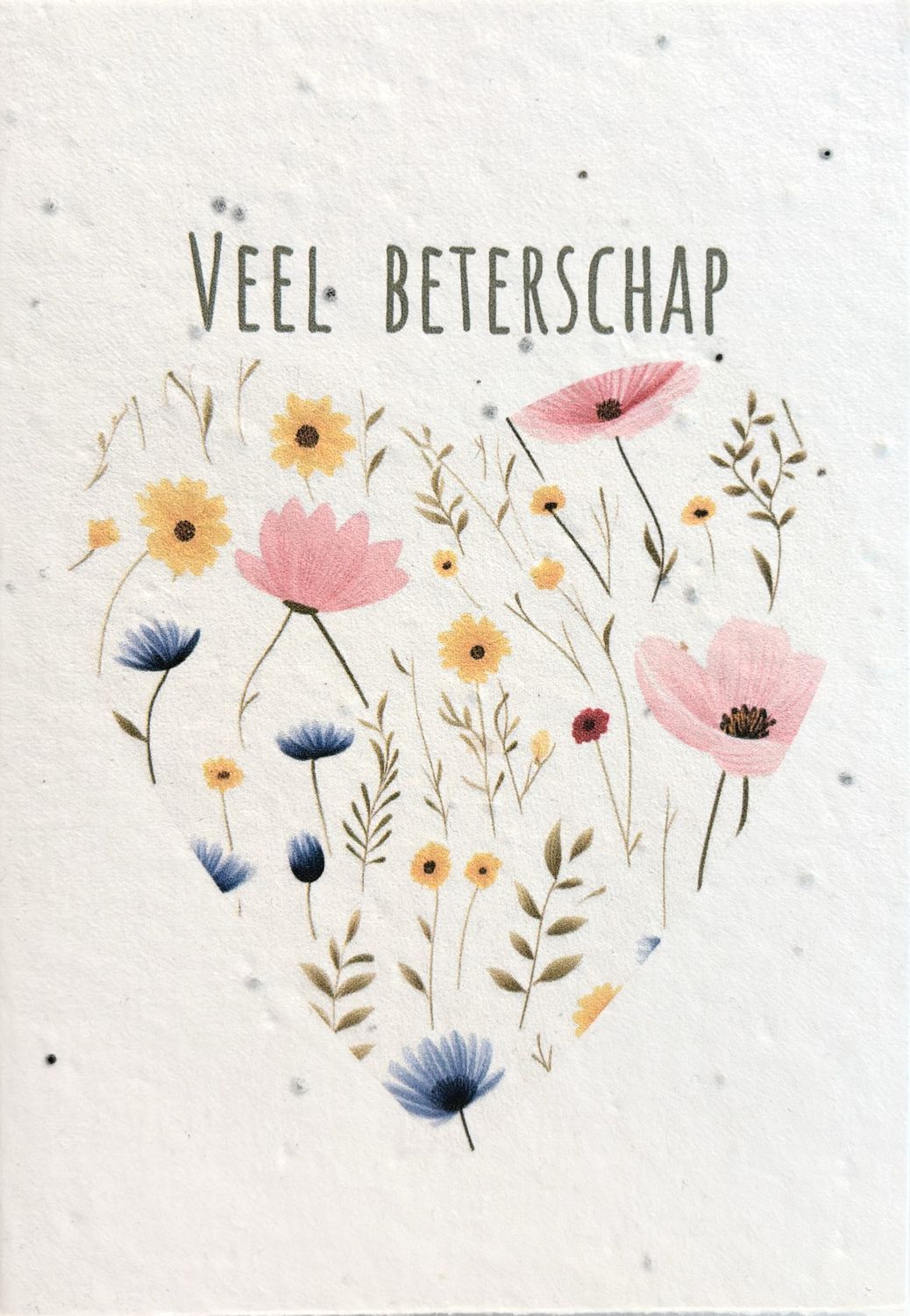 Wenskaart op groeipapier : 'Beterschap'