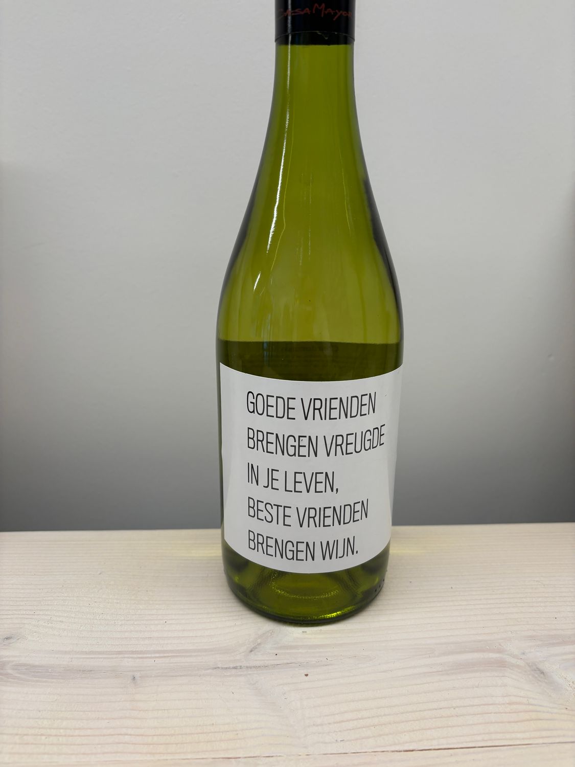 Wijn met leuk etiket