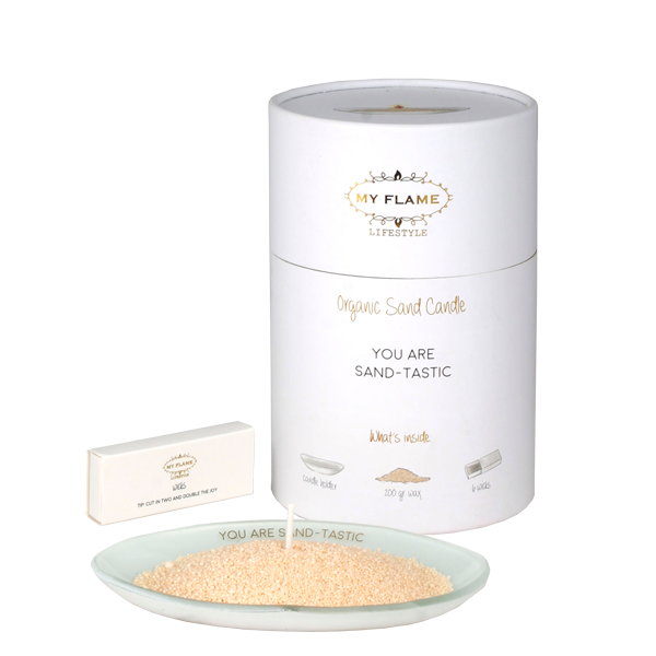 Giftbox kaarsenzand : 'You are sand-tastic'