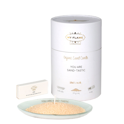 Giftbox kaarsenzand : 'You are sand-tastic'