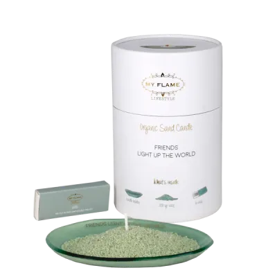 Giftbox kaarsenzand : 'Friends light up the world'