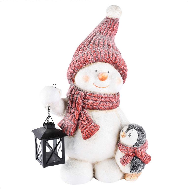 Sneeuwman met lantaarn