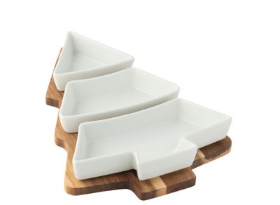 Tapas-servies in kerstboomvorm