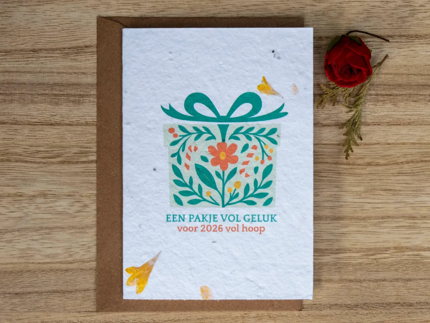 Wenskaart op groeipapier