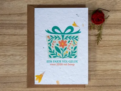 Wenskaart op groeipapier