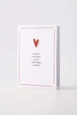 Wenskaart : 'Magische momenten' met broche