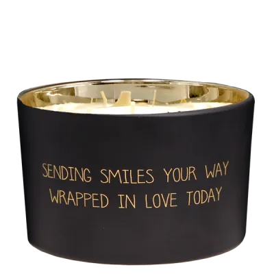 Geurkaars : 'Sending smiles your way, wrapped in love today'