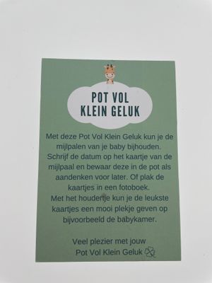 Pot vol klein geluk : mijlpalen en versjes voor jouw lieve UK