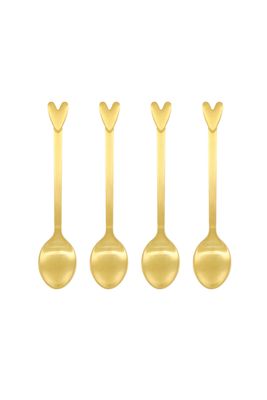 Set van 4 gouden lepeltjes