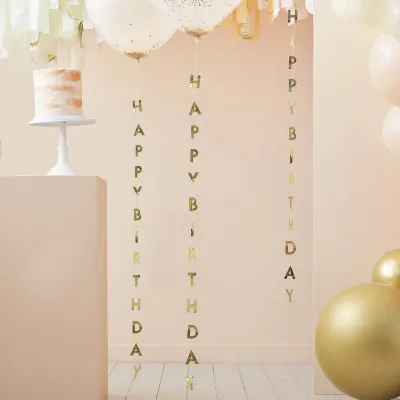 Gouden ballonstaarten 'Happy birthday'