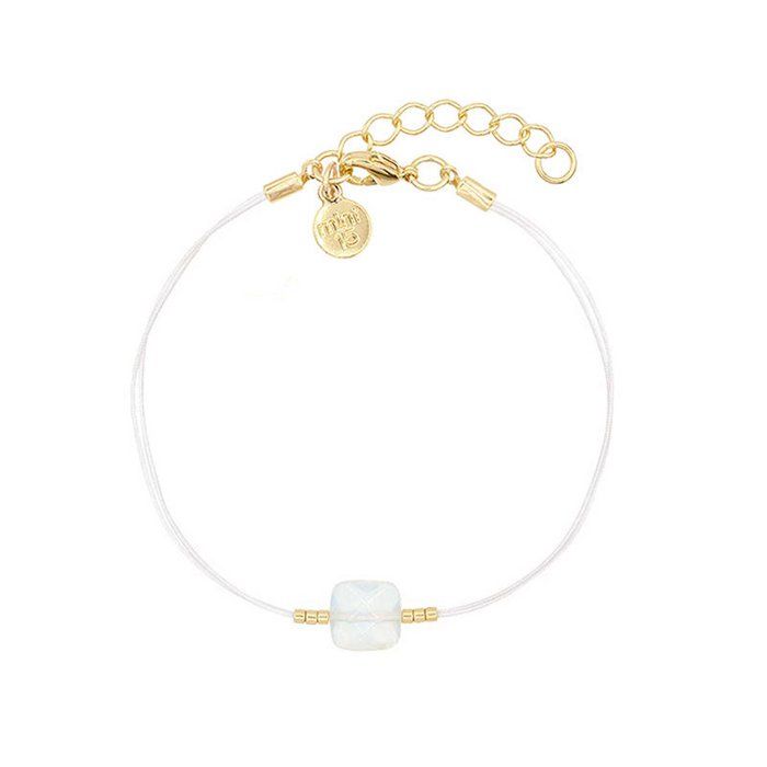 Witte opaal armband