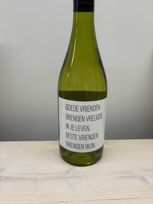 Wijn met leuk etiket (verschillende mogelijkheden)