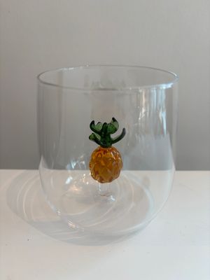 Waterglas met 3D ananasfiguurtje