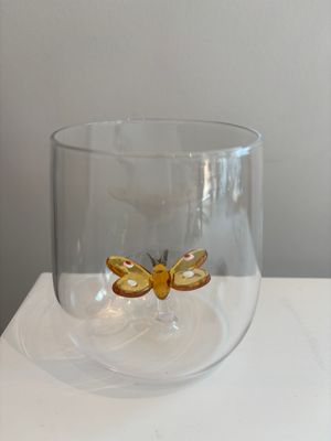 Waterglas met 3D vlindertje