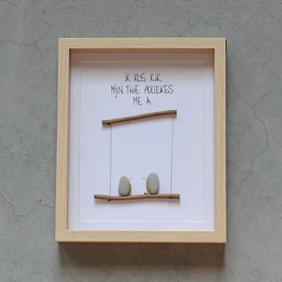 Pebble Art 'IK KUS KIK MIJN TWIE POLLEKES ME A'