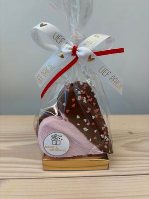 Set van 2 hartvormige marshmallows